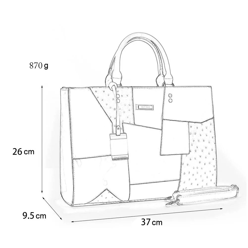Large Ladies Triple-use Crossbody Satchel Handbag