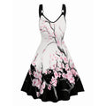 Dressfo Women's Summer Dresses Halloween Rose Injured Skull Print Hem -  by Dressfo Gothic Clothing Store | Available at Handbags Specialist Headquarter
