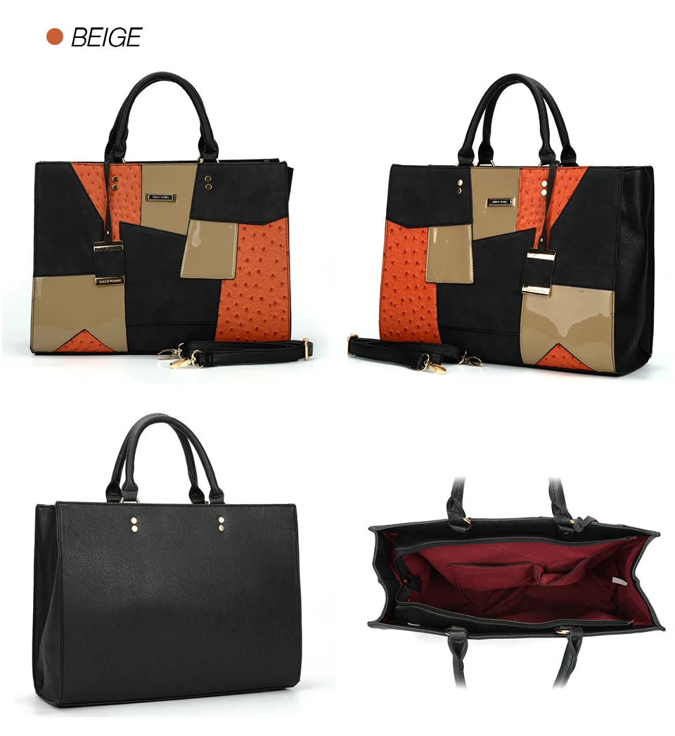 Large Ladies Triple-use Crossbody Satchel Handbag