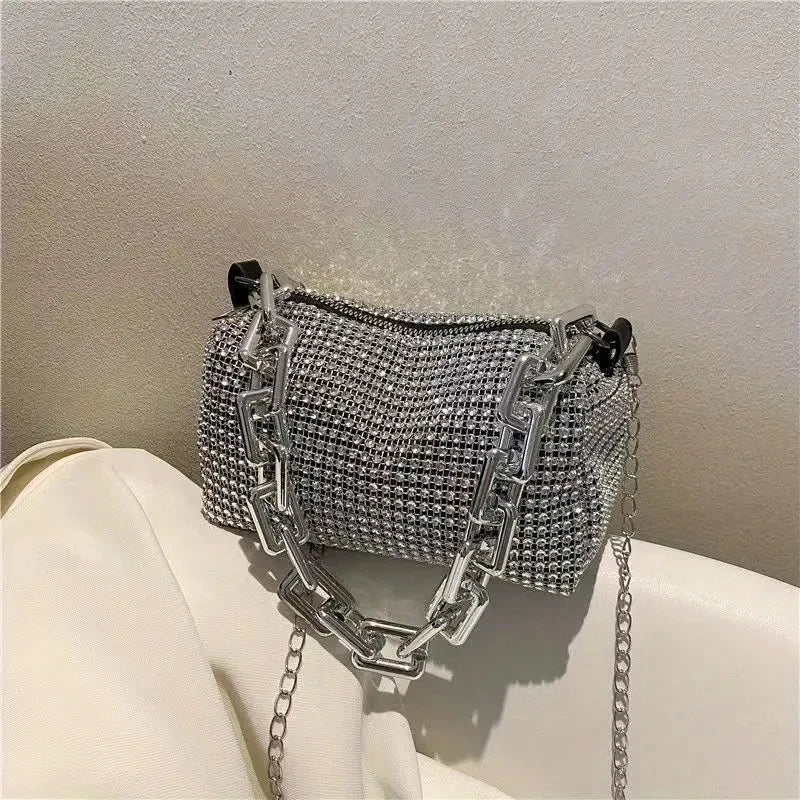 Rhinestone Bucket Bag - Glittering Evening Accessory - Crossbody Bags by Shop1103841340 Store | Available at Handbags Specialist Headquarter