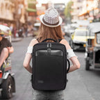 40L expandable waterproof travel backpack with laptop compartment and suitcase-style opening