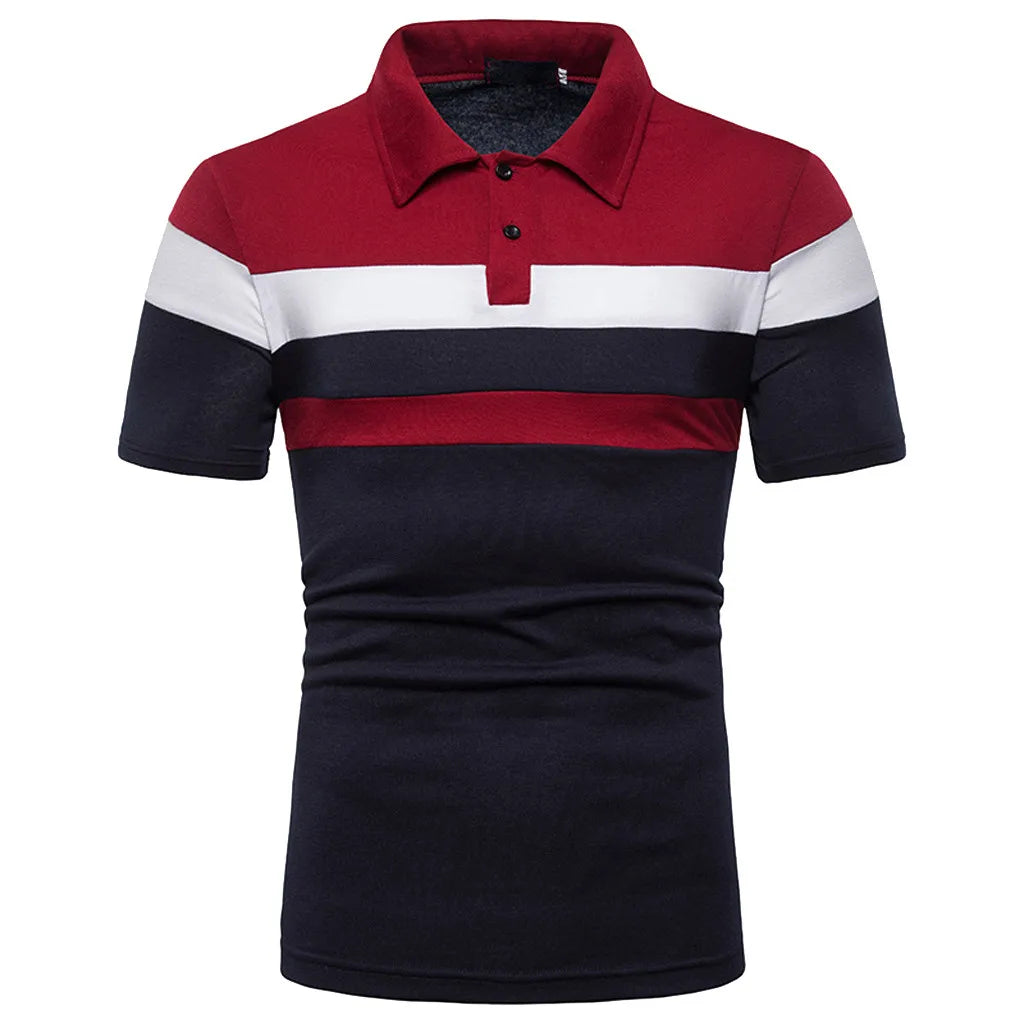 Men's Casual Striped Polo Shirt - Summer Style - Men's Polo shirt by Handbags Specialist Headquarter | Available at Handbags Specialist Headquarter