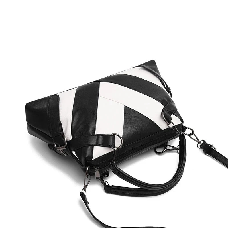 Women's Solid Color Patchwork Shoulder Bag