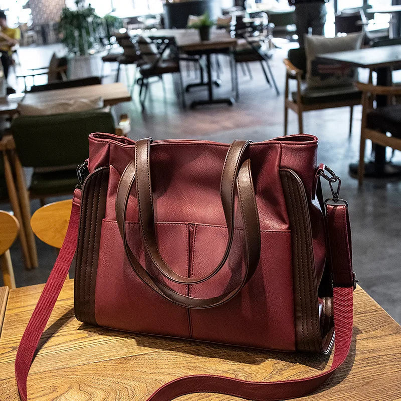 Vegan Leather Large Crossbody Hobo Handbag