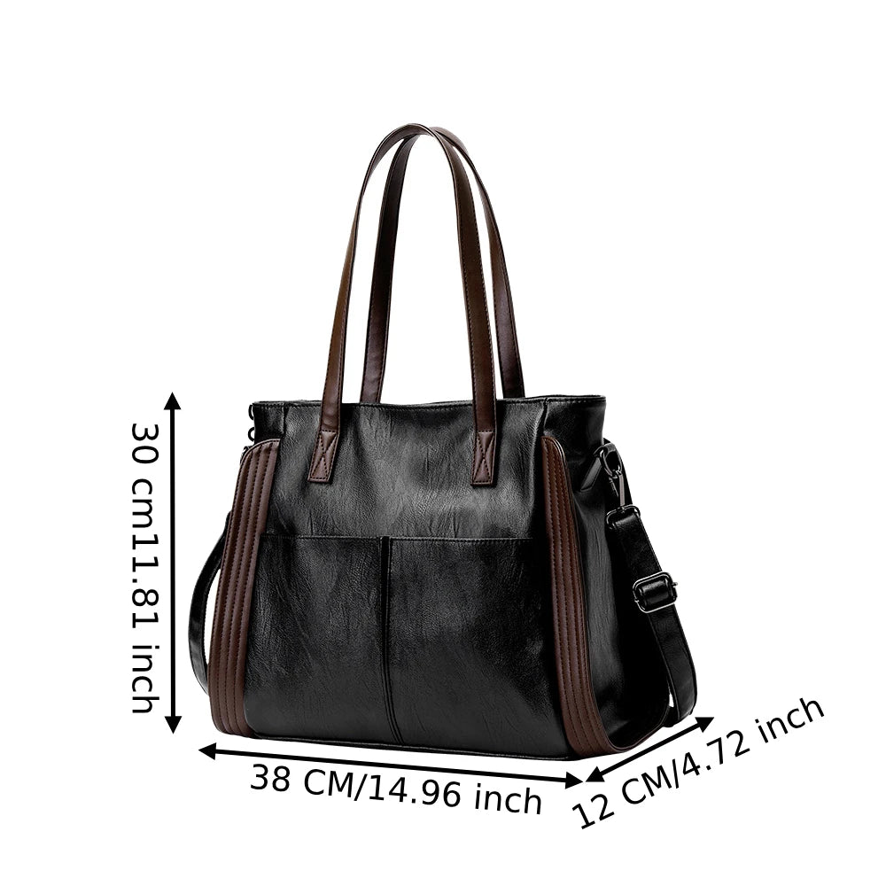 Vegan Leather Large Crossbody Hobo Handbag