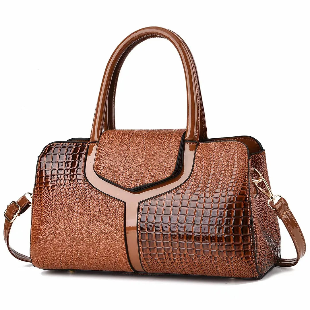 Women's Retro Crocodile Pattern Shoulder Bag