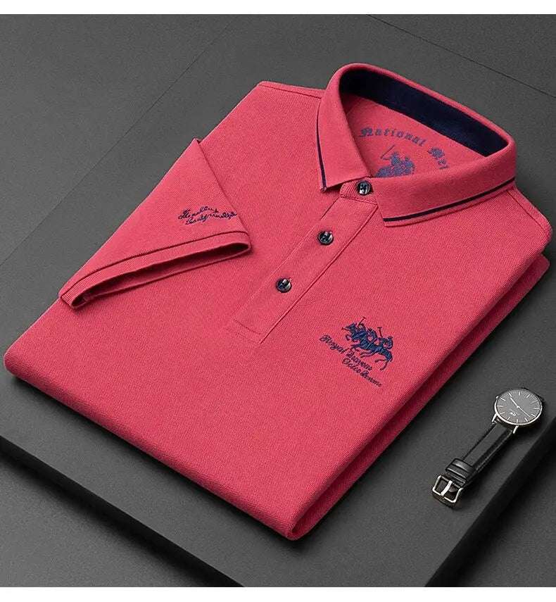 New Summer Korean Embroidered Polo Shirt Men's Luxury Top Casual Lapel Short Sleeve T-shirt Fashion Anti-wrinkle Men T Shirt - Men's Polo shirt by Handbags Specialist Headquarter | Available at Handbags Specialist Headquarter