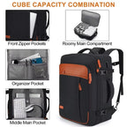 40L expandable waterproof travel backpack with laptop compartment and suitcase-style opening