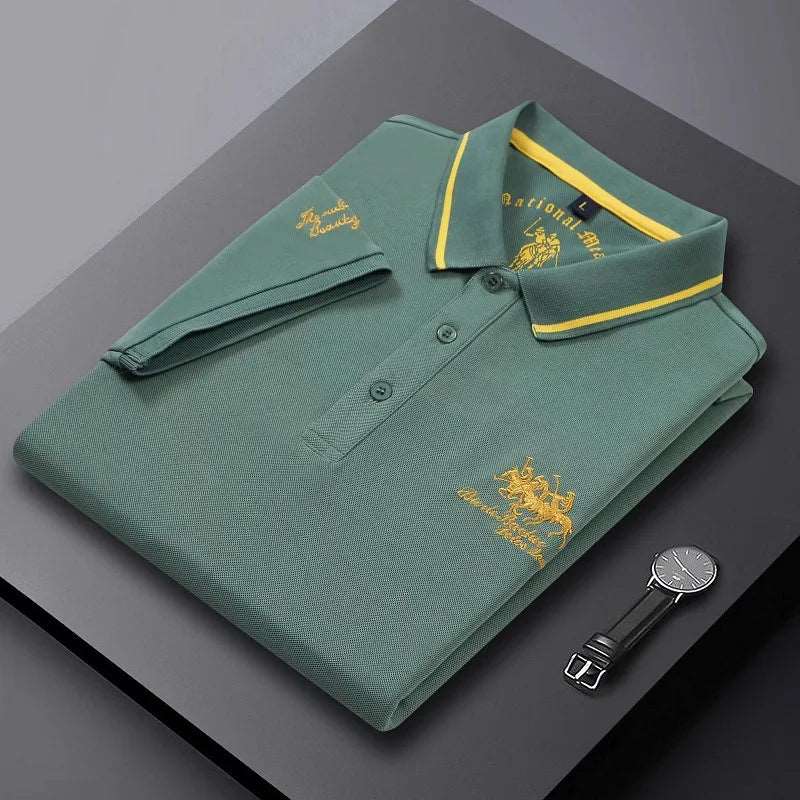 New Summer Korean Embroidered Polo Shirt Men's Luxury Top Casual Lapel Short Sleeve T-shirt Fashion Anti-wrinkle Men T Shirt - Men's Polo shirt by Handbags Specialist Headquarter | Available at Handbags Specialist Headquarter