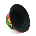 Rasta lion reversible bucket hat with One Love print and outdoor sun protection