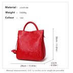Aidrani Floral Print Cowhide Leather Tote Bag
