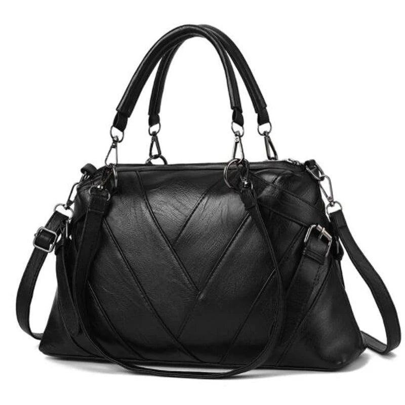 Women's Solid Color Patchwork Shoulder Bag