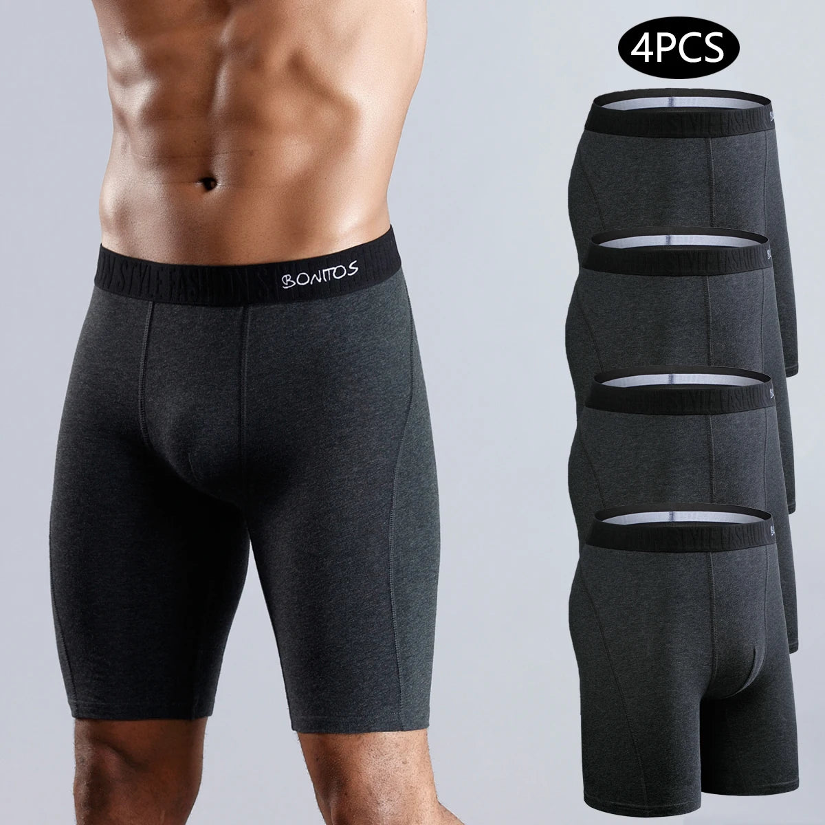 4pcs long boxers for men underwear plus size Men's panties sexy long leg underpants cotton Mens boxer shorts fashion male Trunk - Men's underwear by eprolo | Available at Handbags Specialist Headquarter