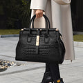 Aidrani Black Crocodile Pattern Large Handbag
