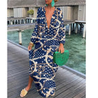 Elegant Women's Maxi Dresses 2024 Summer Casual Fashion  V Neck Long Vacation Beach Dress -  by Shop1102771739 Store | Available at Handbags Specialist Headquarter