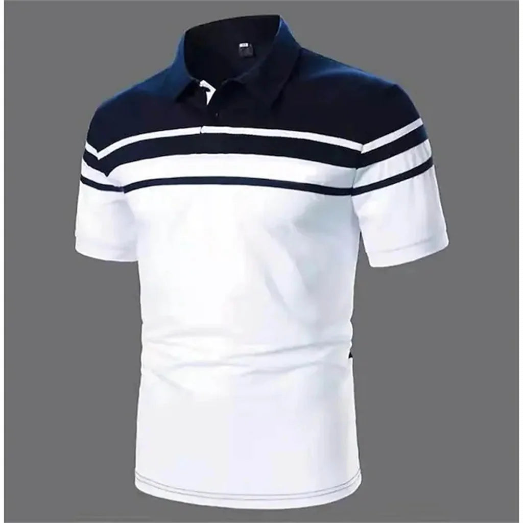 Men's Casual Striped Polo Shirt - Summer Style - Men's Polo shirt by Handbags Specialist Headquarter | Available at Handbags Specialist Headquarter