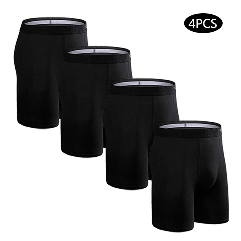 4pcs long boxers for men underwear plus size Men's panties sexy long leg underpants cotton Mens boxer shorts fashion male Trunk - Men's underwear by eprolo | Available at Handbags Specialist Headquarter