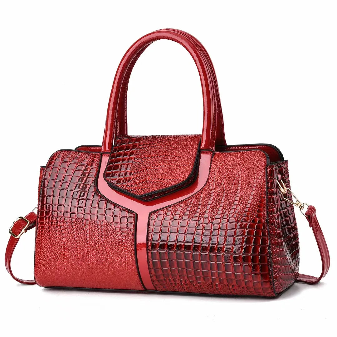 Women's Retro Crocodile Pattern Shoulder Bag