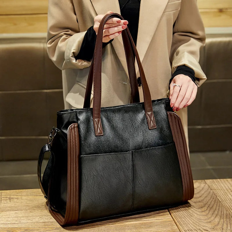 Vegan Leather Large Crossbody Hobo Handbag
