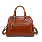 Genuine Leather Women Handbag Top Handle Shoulder Cross Body Bag Fashion Oil Wax Cowhide Purses and Handbags Messenger Tote Bags