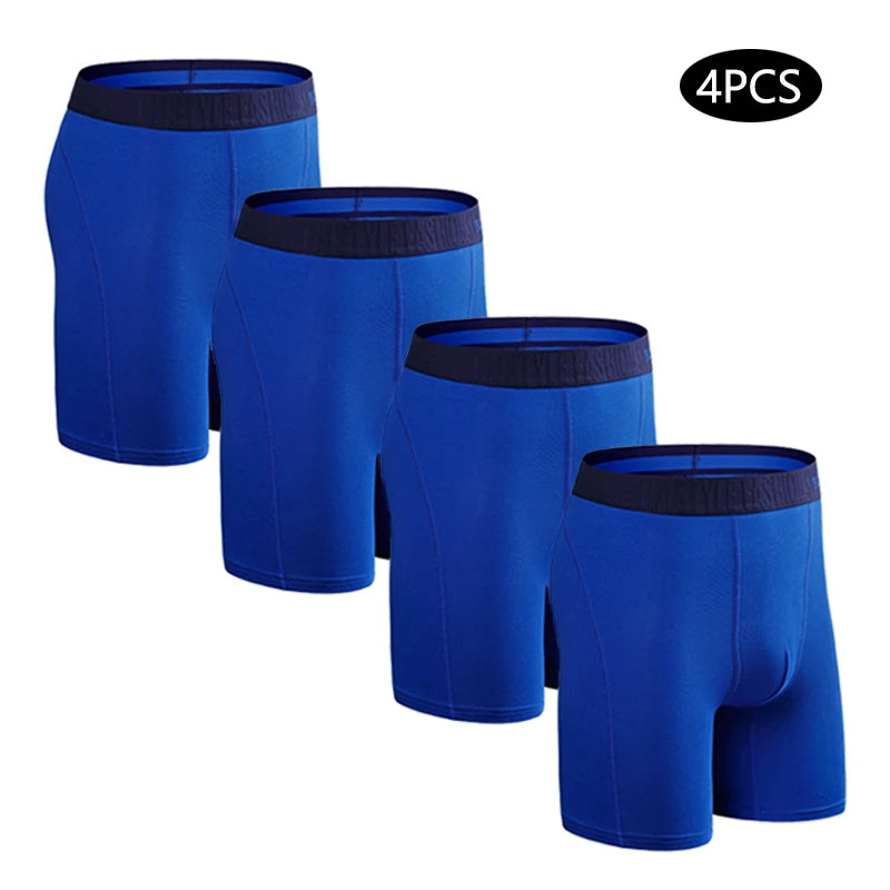 4pcs long boxers for men underwear plus size Men's panties sexy long leg underpants cotton Mens boxer shorts fashion male Trunk - Men's underwear by eprolo | Available at Handbags Specialist Headquarter
