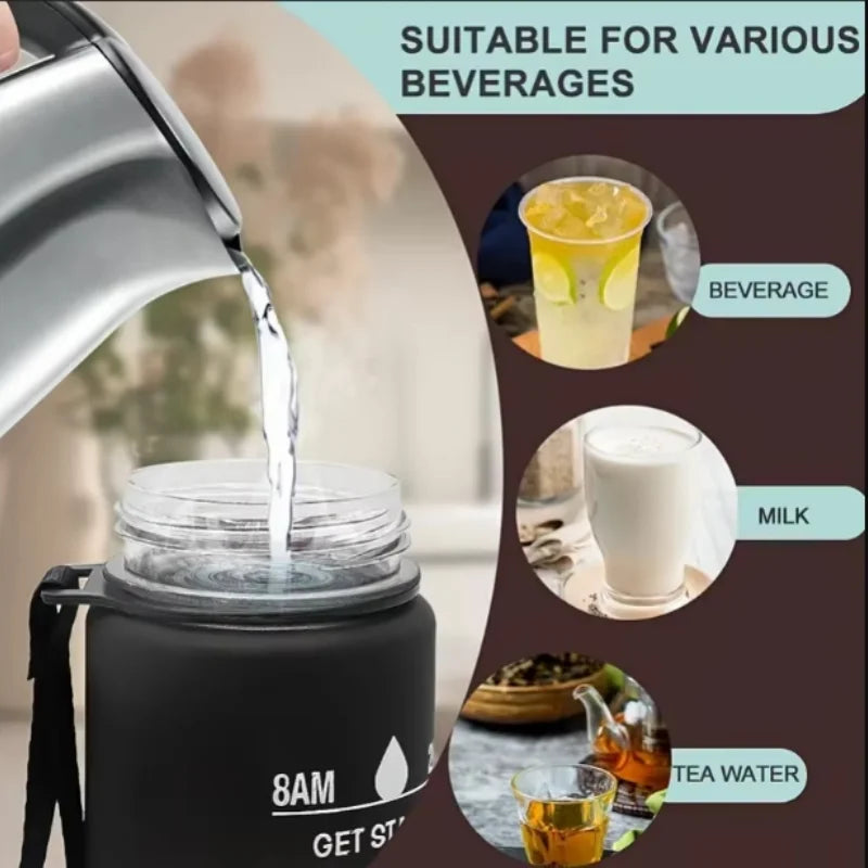 Sports Water Bottle with Time-Tracking Straw Leak Proof Locking Flip Cover for Easy Carry Ideal for Outdoor Adventures -  by eprolo | Available at Handbags Specialist Headquarter