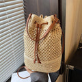 Woven Straw Bag Ladies Bucket Crossbody Bag Summer Beach Bag Retro Travel Shoulder Bags Small Travel Purse and Handbag For Women - Tote Bag by eprolo | Available at Handbags Specialist Headquarter