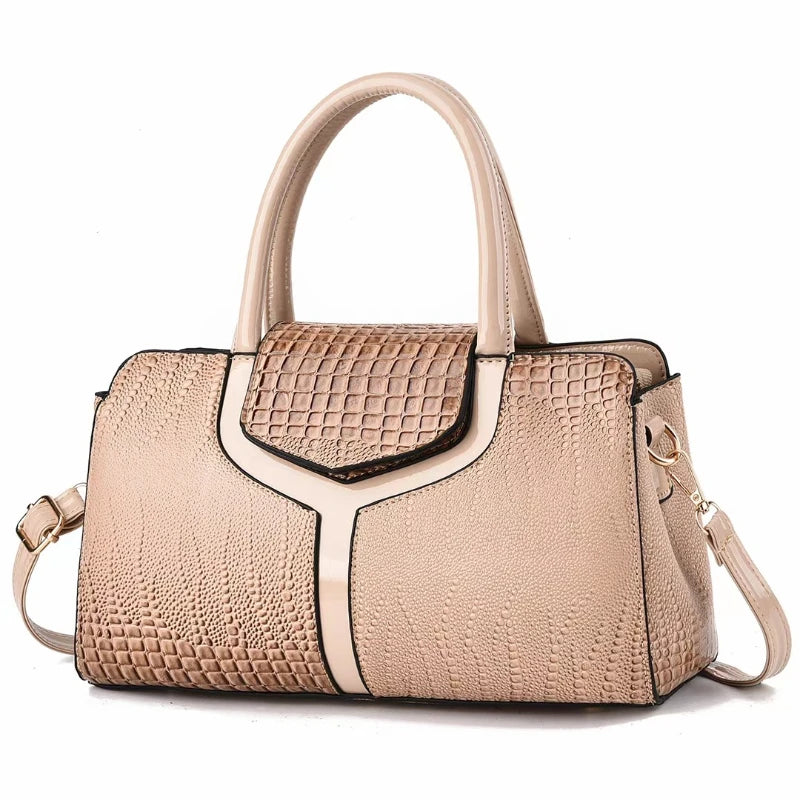 Women's Retro Crocodile Pattern Shoulder Bag