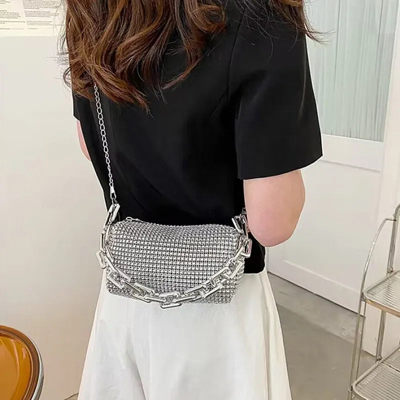 Rhinestone Bucket Bag - Glittering Evening Accessory - Crossbody Bags by Shop1103841340 Store | Available at Handbags Specialist Headquarter