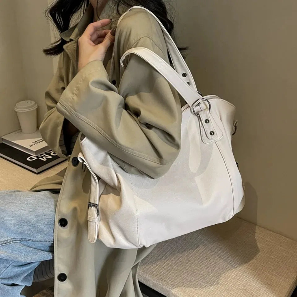 Women’s Large Capacity PU Leather Tote – Laptop & Work Handbag