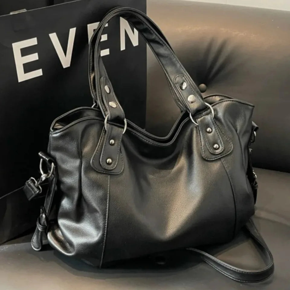 Women’s Large Capacity PU Leather Tote – Laptop & Work Handbag