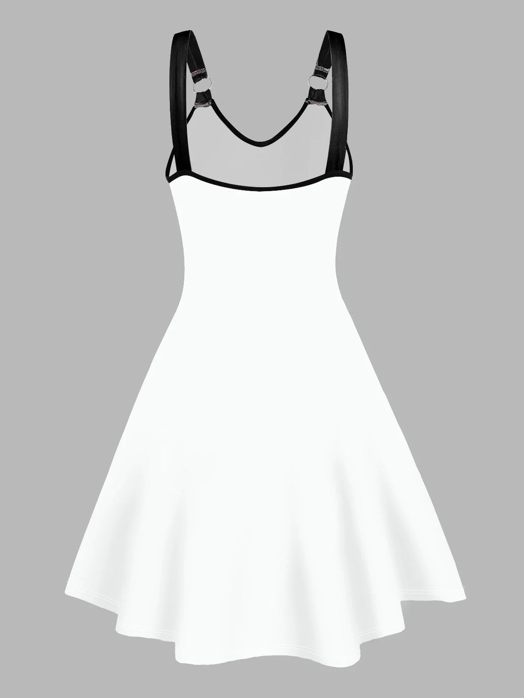 Dressfo Women's Summer Dresses Halloween Rose Injured Skull Print Hem -  by Dressfo Gothic Clothing Store | Available at Handbags Specialist Headquarter