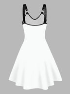 Dressfo Women's Summer Dresses Halloween Rose Injured Skull Print Hem -  by Dressfo Gothic Clothing Store | Available at Handbags Specialist Headquarter