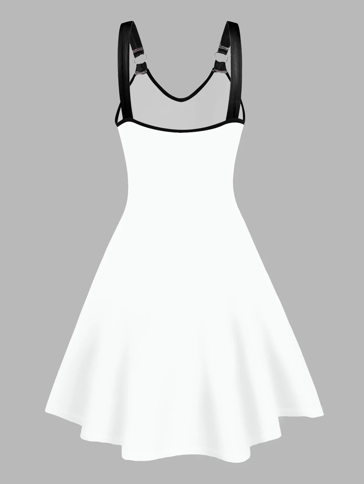 Dressfo Women's Summer Dresses Halloween Rose Injured Skull Print Hem -  by Dressfo Gothic Clothing Store | Available at Handbags Specialist Headquarter