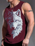Street Fashion Personality Wolf Print Men's Tank Top Summer Daily Casual Men's Cool Tank Top Outdoor Sports Men's Tank Top - Men tank top by eprolo | Available at Handbags Specialist Headquarter