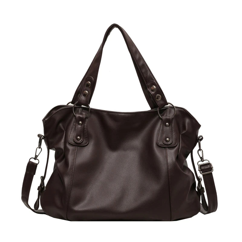 Women’s Large Capacity PU Leather Tote – Laptop & Work Handbag