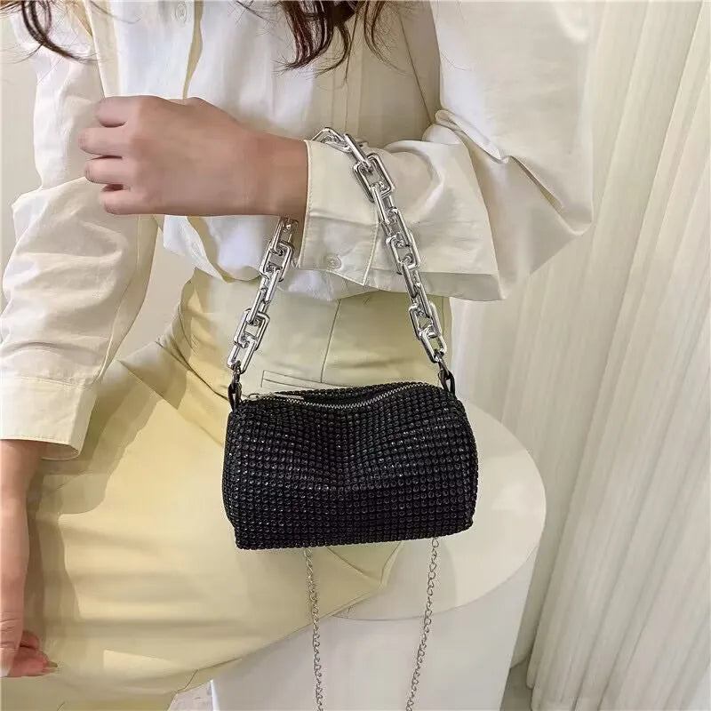 Rhinestone Bucket Bag - Glittering Evening Accessory - Crossbody Bags by Shop1103841340 Store | Available at Handbags Specialist Headquarter
