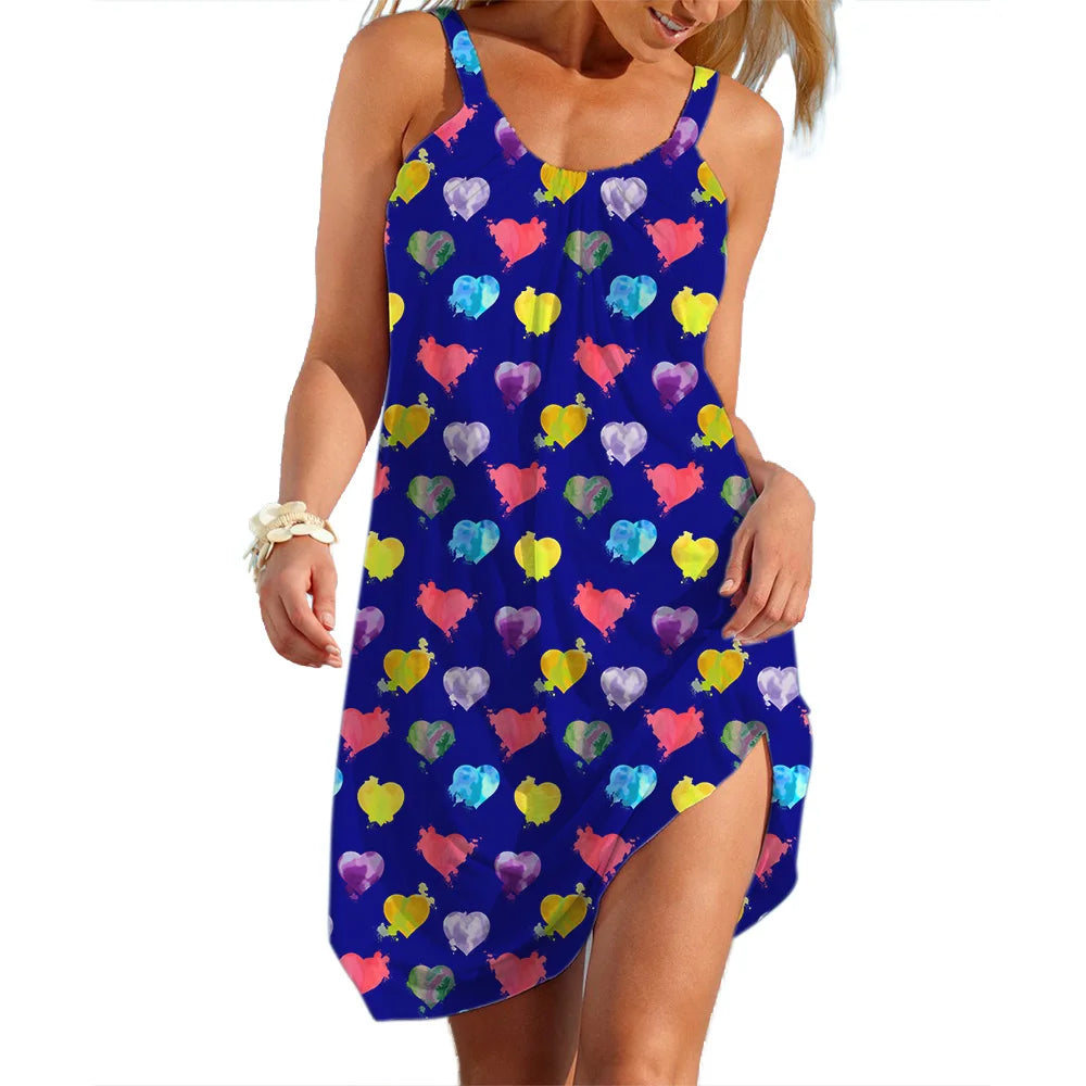 Women's Slip Dress Heart Shape Casual Beach Clothes Summer Woman  Seaside Skirt Streetwear Lady Soft Dresses Sleevesless Tops -  by Shop1103877602 Store | Available at Handbags Specialist Headquarter