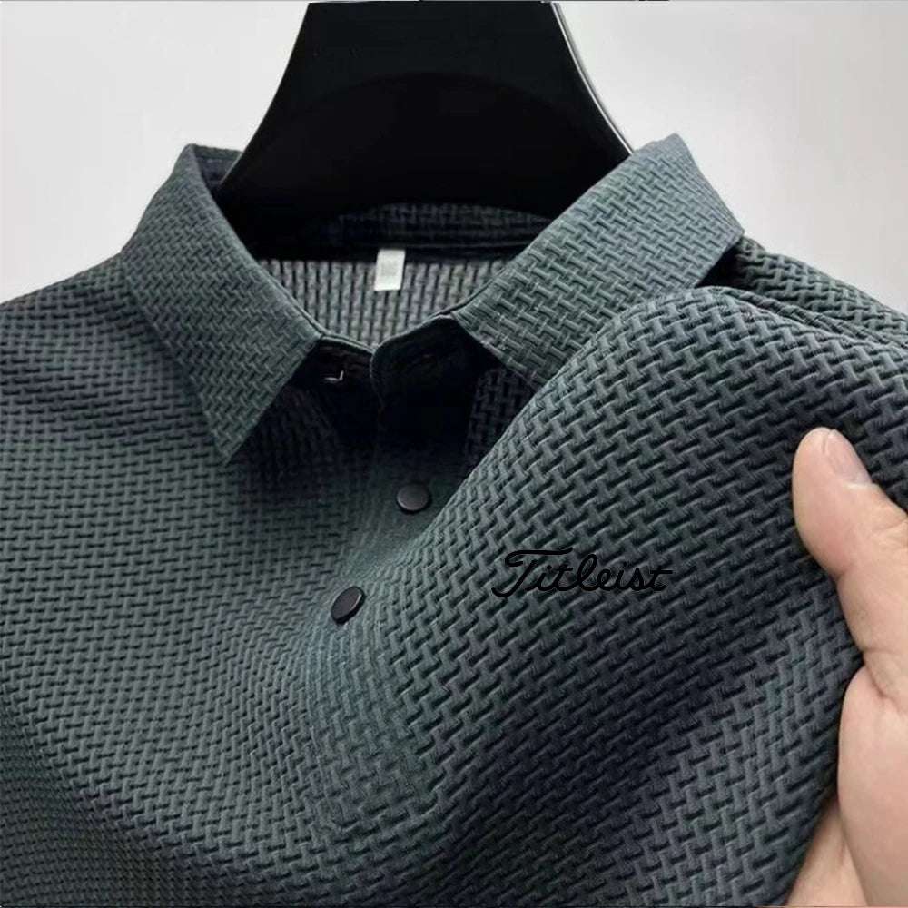 Men's Ice Silk Polo Shirt - Summer Golf Casual - Men's Polo Shirt by Handbags Specialist Headquarter | Available at Handbags Specialist Headquarter