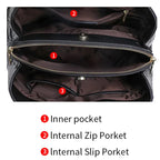 Aidrani Rose Embossed Leather Tote with Snakeskin Handles