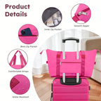 Six-piece ABS hardside luggage set with spinner wheels and two matching travel bags in multiple sizes