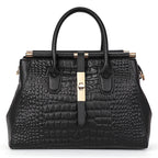 Aidrani Black Crocodile Pattern Large Handbag