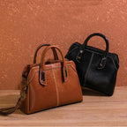Genuine Leather Women Handbag Top Handle Shoulder Cross Body Bag Fashion Oil Wax Cowhide Purses and Handbags Messenger Tote Bags