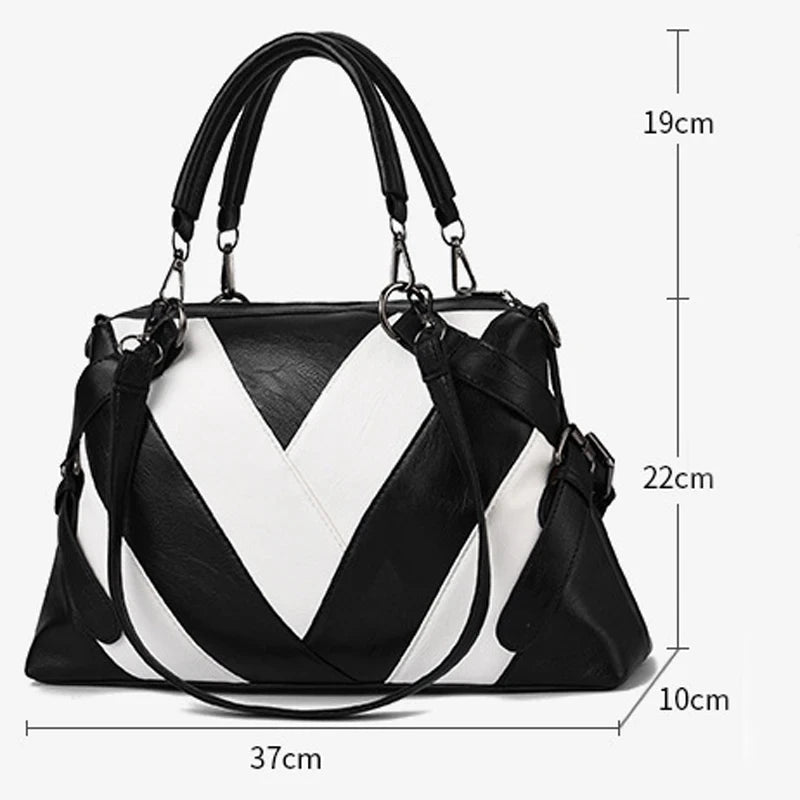 Women's Solid Color Patchwork Shoulder Bag