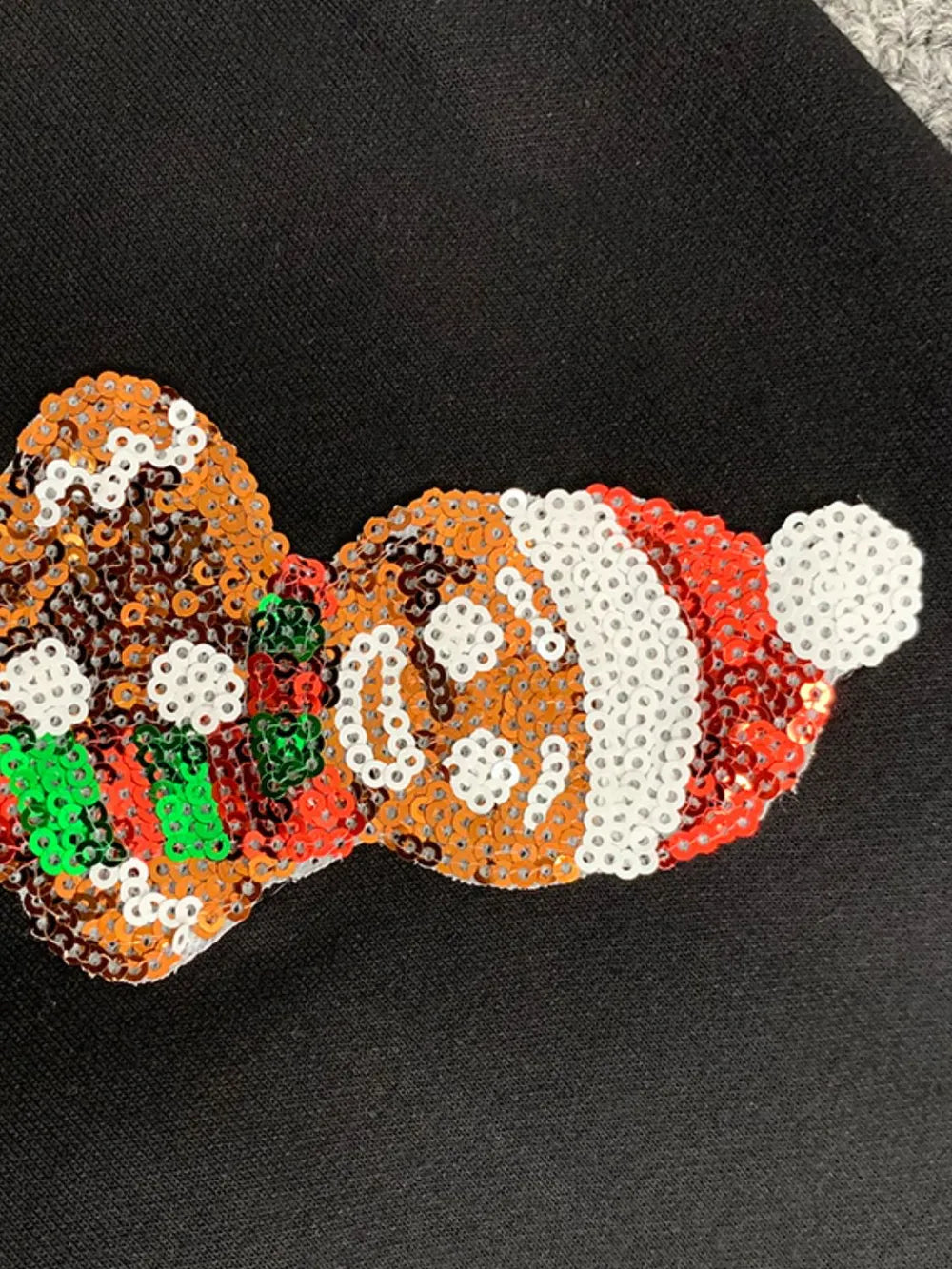 Sequin Gingerbread Man Long Sleeve Sweatshirt - Men's Sweatshirts by Trendsi | Available at Handbags Specialist Headquarter