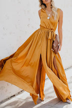 Surplice Tie Waist Maxi Dress - Maxi Dress by Trendsi | Available at Handbags Specialist Headquarter