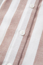 Stripe Button Down Sleeveless Shirt - Women's Down Shirt Tops by Trendsi | Available at Handbags Specialist Headquarter