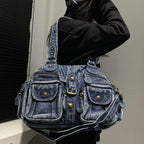 Women's Multi-pocket Distressed Vintage Crossbody Bag