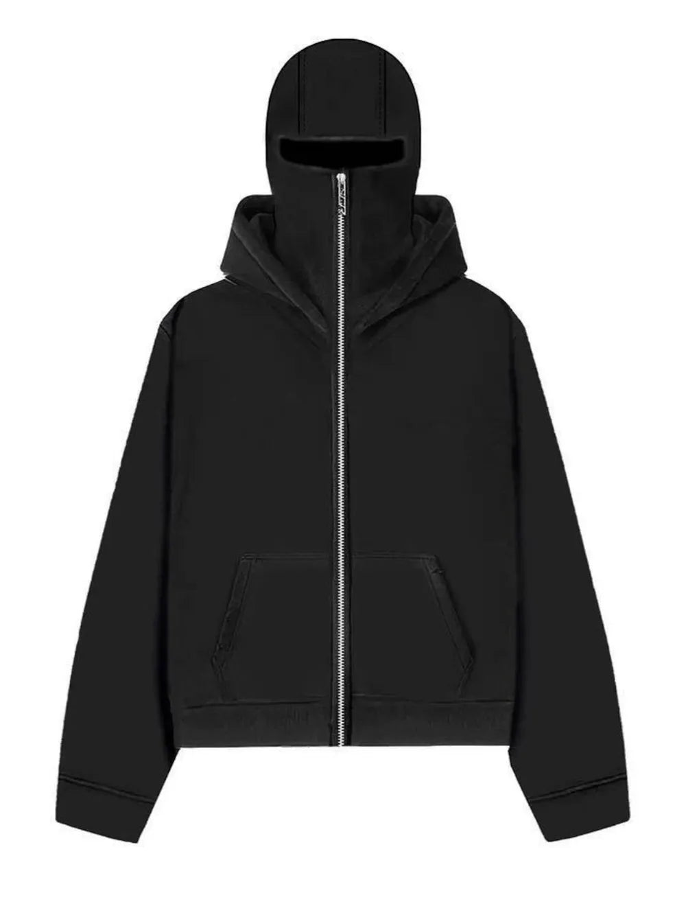 Men's Zip Up Long Sleeve Hoodie with Mask - Men's Sweatshirts by Trendsi | Available at Handbags Specialist Headquarter