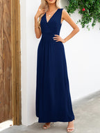 Surplice Neck Sleeveless Maxi Dress - Maxi Dress by Trendsi | Available at Handbags Specialist Headquarter